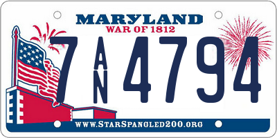 MD license plate 7AN4794