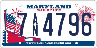 MD license plate 7AN4796