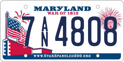 MD license plate 7AN4808