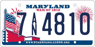 MD license plate 7AN4810
