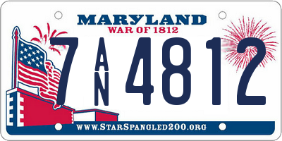 MD license plate 7AN4812