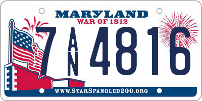 MD license plate 7AN4816