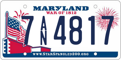 MD license plate 7AN4817