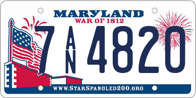 MD license plate 7AN4820