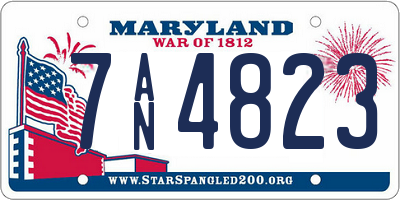 MD license plate 7AN4823