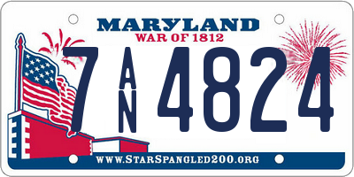MD license plate 7AN4824