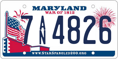 MD license plate 7AN4826