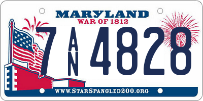 MD license plate 7AN4828