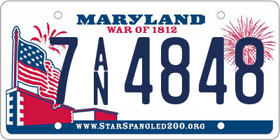 MD license plate 7AN4848