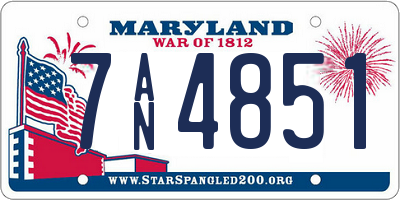 MD license plate 7AN4851