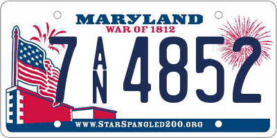 MD license plate 7AN4852