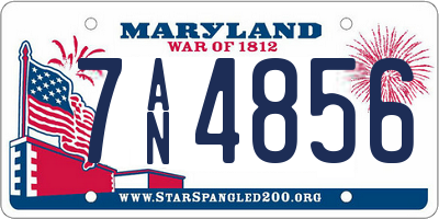 MD license plate 7AN4856