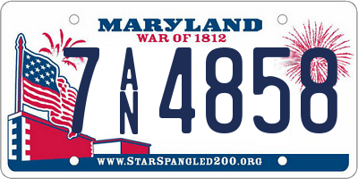 MD license plate 7AN4858