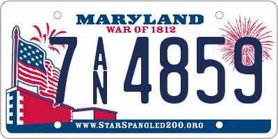 MD license plate 7AN4859