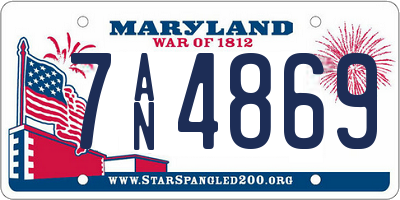 MD license plate 7AN4869