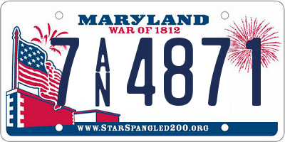 MD license plate 7AN4871