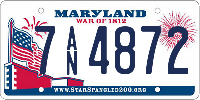 MD license plate 7AN4872
