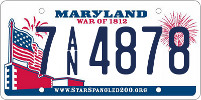 MD license plate 7AN4878
