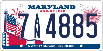 MD license plate 7AN4885