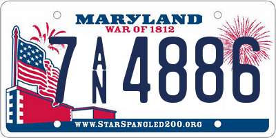 MD license plate 7AN4886