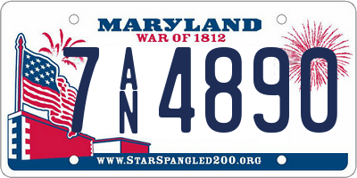 MD license plate 7AN4890