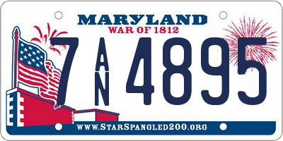 MD license plate 7AN4895