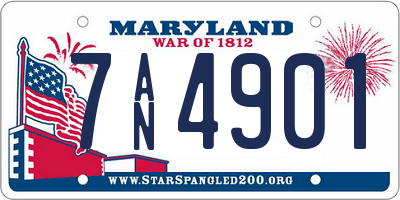 MD license plate 7AN4901