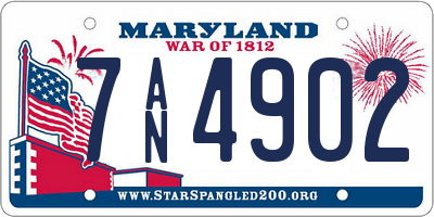 MD license plate 7AN4902