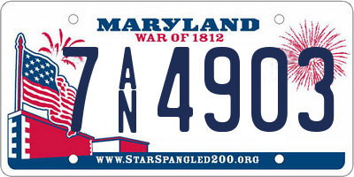 MD license plate 7AN4903