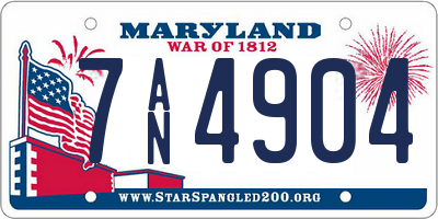 MD license plate 7AN4904