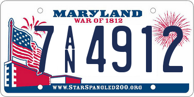 MD license plate 7AN4912