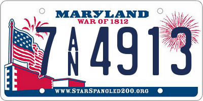 MD license plate 7AN4913