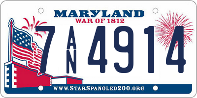 MD license plate 7AN4914