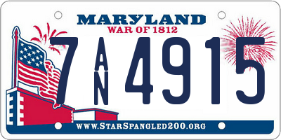MD license plate 7AN4915