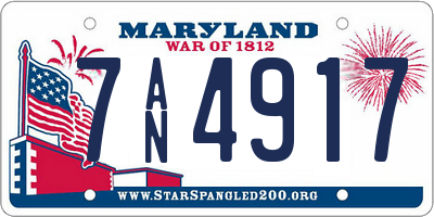 MD license plate 7AN4917