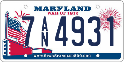 MD license plate 7AN4931