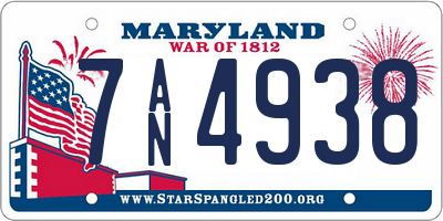 MD license plate 7AN4938