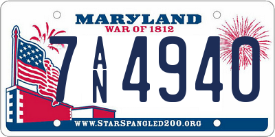 MD license plate 7AN4940