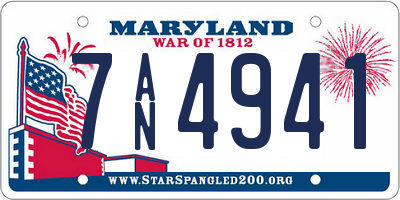 MD license plate 7AN4941
