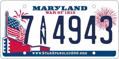 MD license plate 7AN4943