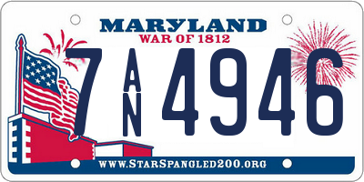 MD license plate 7AN4946