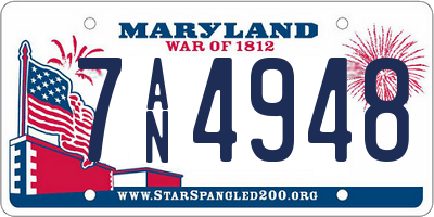 MD license plate 7AN4948