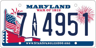 MD license plate 7AN4951