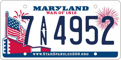 MD license plate 7AN4952