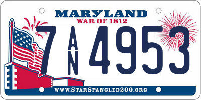 MD license plate 7AN4953