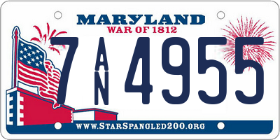 MD license plate 7AN4955