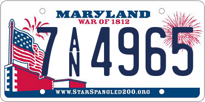 MD license plate 7AN4965