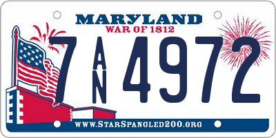 MD license plate 7AN4972