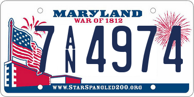 MD license plate 7AN4974
