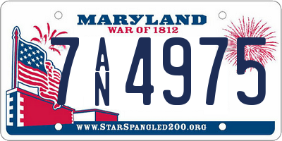 MD license plate 7AN4975